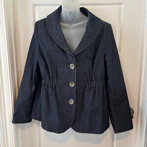 T. Renz By Theresa Renz Blue Denim Blazer Jacket Size XL